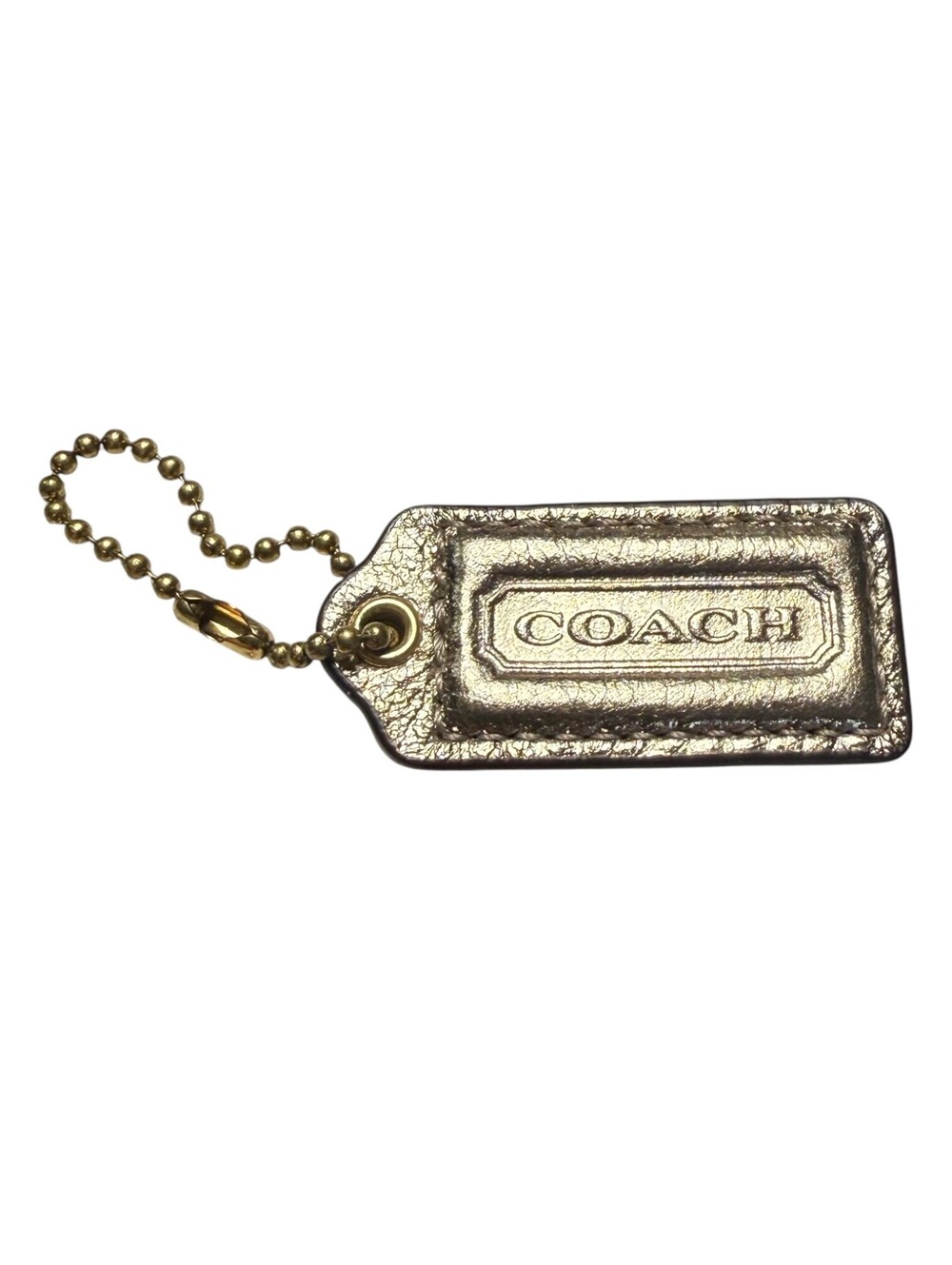 Coach Leather Hangtag - Metallic Gold (2")